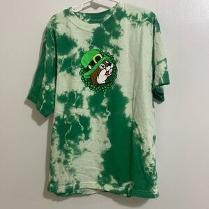 Buccees St Patrick’s day shirt tie dye youth medium green